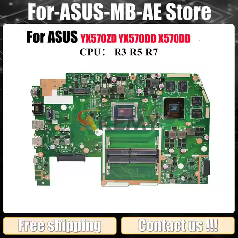 X570DD Laptop Motherboard For ASUS VivoBook X570D X570DD YX570DD YX570ZD Notebook Mainboard With R3 