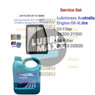 Kia Optima K5 Hyundai Sonata NU 2.4 (Lubrimaxx 15W40 Engine Oil 4L +Oil Filter 26300-2Y500 +Air Filt