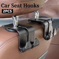 2pcs Car Seat Hooks Car Seat Back Double Hooks Headrest Mount Storage Holder