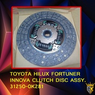 TOYOTA HILUX FORTUNER INNOVA 2015-UP CLUTCH DISC ASSY 31250-0K281