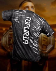 UFC Bullfighter Ilia Topuria Match Men's Loose Quick Drying Printed Shirt Running Fitness Training W