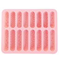 Finger Biscuit Silicone Chocolate Molds 16 Cavities Cereal Bars Baking Mould Non-stick for Candy Ecl