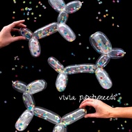 25pcs Transparent Long Balloon 31cm (NO Confetti Included)