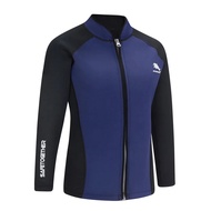 [Warrior4] Women 2mm Neoprene Wetsuit Top Stand Collar Long Sleeve Zipper Color Block Surfing Therma