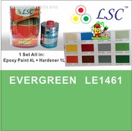 EVERGREEN LE1461 ( 5L ) LSC EPOXY PAINT FLOORING EPOXY 4L + 1L HARDENER