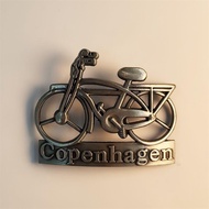 【Shipment within 24 hours‌】 Creative 3D Metal Bicycle Copenhagen Denmark Souvenir Fridge Magnet Trav
