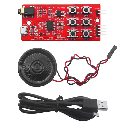 KEYES YX5200-24SS MP3 Voice Module With TF Card Solt +Speaker+Micro USB UART Port For Arduino &Raspb