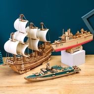 3D 3D sailboat warship wooden 3D puzzle model puzzle handmade toy