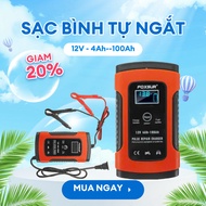 Bộ Sạc Bình Ắc Quy 12V Tự Ngắt FOXSUR - 4Ah-100Ah