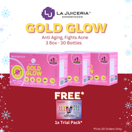 La Juiceria Superfoods Gold Glow Triple Pack (30 Bottles) - Ginger Honey Shots | Fight Acne | Anti-A