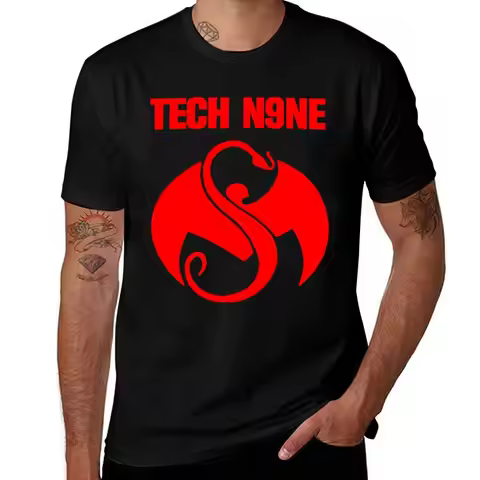Logo tech n9ne musicalgenres hip pop wilatikta T-Shirt customs sublime blue lock Funny t-shirts heav