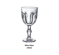 Ready Stock! 230ml Wine Glass Small Wine Glass Diamond Glass Clear Glass Liquor Glass Red Wine Transparent Glass