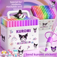 Kuromi Acrylic Marker Pens for Kids Washable Non-Toxic Art Set with Stackable Storage and Stickers