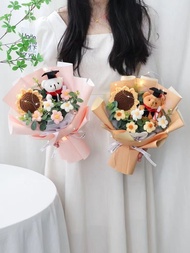 編織向日葵花束、畢業花束、畢業禮物、太陽花、生日花束、生日禮物