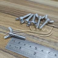 Butterfly Wing Ear Bolt Bolt M6x25 M6 x 25 Bolt 10 Length 2.5cm Butterfly White Galvaniz 6x25 6 x 25