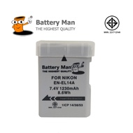 แบตเตอรี่ กล้อง EN-EL14 for Nikon D7200 D810a D610 รับประกัน 1 ปี มี มอก