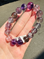 天然多礦彩超七水晶12mm43.21g稀有帶彼岸花三輪骨幹高頻水晶