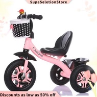 SupeSeletionStore NEW DESIGN Kids Tricycle Kids Bicycle Basikal Budak Metal Frame With Basket Basika