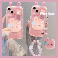 3D Doll Rabbit 3D Wavy Curved Edge Case for Infinix Hot 20 11 12 10 9 30 8 30i Play Hot 8 10Lite 9 S