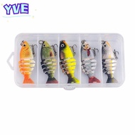 YVE 5PCS Jointed Swimbaits, with  Eyes 6 Segment Swimming Fishing Lures, Lifelike Slow Sinking with 