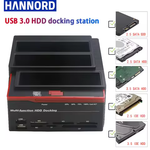 2.5/3.5" SATA IDE HDD Hard Drive Disk Docking Station External Adapter SATA to USB 3.0 Type C Hub MS