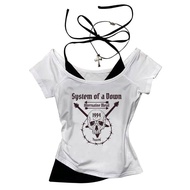 System of a Down crop top 2025 shoujo girl style Grunge Slim Fit Cute Aesthetic cute coquette y2k wo