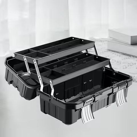 19/21 Inch Instrument Tool Box 3 Layer Design Storage Organizer Box Waterproof Dustproof for Hardwar