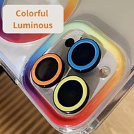 For iPhone 15 14 13 12 11 Pro Max Plus Color Luminous Lens Protector Hard Glass Lens Film
