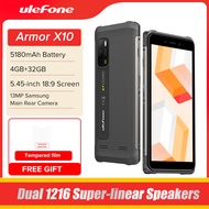 Ulefone Armor X10 Rugged Phone , Global Version, Waterproof Smartphone ,Three Card Slots, 4G Dual SIM Unlocked Mobile Phones, 4GB RAM 32GB ROM, 5.45 Inch HD+, 5180mAh Battery, NFC, Android 11, Outdoor Phone