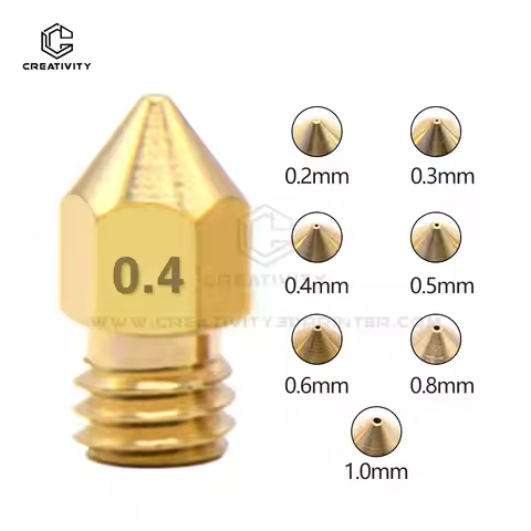 5/10PCS MK8 Brass Nozzle 0.2/0.4/0.6/0.8/1.0mm Extruder Print Head Nozzle 1.75MM CR10 Ender3V2 Ender