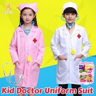 Kids Cosplay Clothes Girl Boy Doctor Nurse Uniform Suit Toddler Halloween Surgeon Role Play Outfit