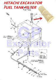 EX60-1/EX100-1/EX120-1/EX200-1/UH083/UH063 Hydraulic Excavator Fuel Tank Fuel Filter(4121496)