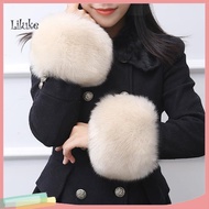 LK Plush Sleeve Cover Sleeve Cover Imitation Fur Fluffy Faux Fur Wrist Warmers for Women Stylish and