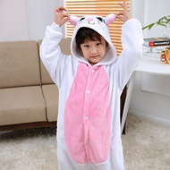 White Cat Cartoon Onesie Sleepwear Kid Boy Girl Xmas Cosplay Costume Animal Pajamas