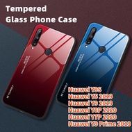 Phone Case For Huawei Y8P 2020 Huawei Y7P 2020 Huawei Y9 2019 Huawei Y9 Prime 2019 Y5 2019 Y9S Luxury Colorful Bumper Gradient Tempered Glass Cover Hard Back Protective Case