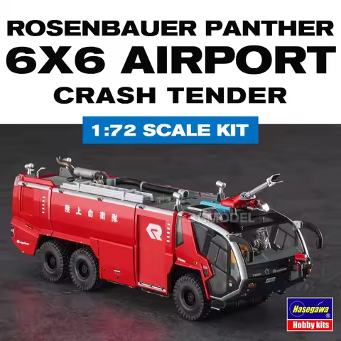 Hasegawa Model Kit 54005 Rosenbauer Panther 6x6 Airport Crash Tender 1/72 Assemble Model