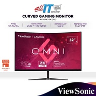 ViewSonic VX3218C-2K 32" 165Hz 2K Curved Gaming Monitor | VA | AMD Free Sync | Built-in Speakers