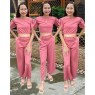 TATIANA PUFF SLEEVE COORDINATES/Fit 8-14 yrs.old/Crepe Fabric