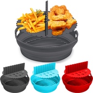 Foldable Air Fryer Silicone Liner with Divide Mat Non Stick Round Air fryers Silicone Pot Heat Resistant Reusable Air fryers Oven Liner