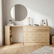 LOFT LIVING GALLE Solid Ash Wood Extendable Dressing Table-Natural