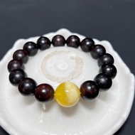 天然波羅的海蜜蠟圓珠 印度拆房老料小葉紫檀沉水木 油性足 珠子