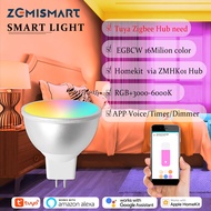 Zemismart Zigbee ผึ้งแสง MR16 Blub 12V 5W สปอตไลท์ Tuya LED สมาร์ทไลท์ RGBCW Alexa 460LM 2700-6500K