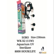 SOBO Aquarium UV Sterilizer WK-X2 9W/11W  UV Light For Aquarium /Filber Tank
