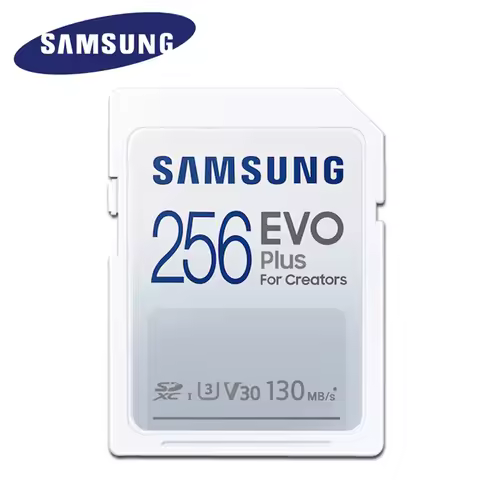 SAMSUNG EVO Plus Full-Size SD Card 32GB 64GB 128GB 256GB Transfer Speeds up to 130MB/s For DSLR and 