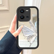 HP VIVO Y35 4G For Mirror Soft Casing Cute Softcase Cartoon Fullhp Butterfly Casing 1260 JZ