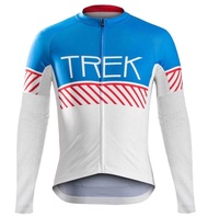 เสื้อปั่นจักรยานแขนยาวผู้ชาย bontrager trek spectre vintage สีขาว-น้ำเงิน