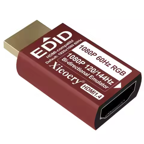 HDMI EDID Emulator 1080P 60Hz RGB Default,High-Refresh Dummy HDMI Plug for Remote Desktop, Stable Ou