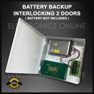 Battery Backup (Battery Not Included) Interlocking EM Lock Both Doors Are Initially Closed Interlock