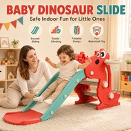Slide For Kids Playground Foldable Slide Extra Long With Basketball Hoop Seesaw For Kids
