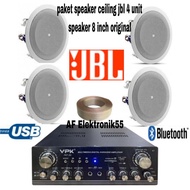 Paket Sound System Speaker Ceiling JBL 4 Unit Speaker ( 8 Inch ) Ori
